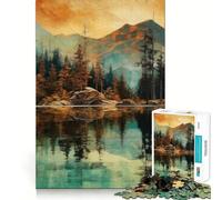 Puzzle Rustique de Montagne et Nature de 1000 pièces pour Adolescents, Jeu de logique Solide, Moment Serein, Bords Nets, Cadeau créatif (38x52cm)