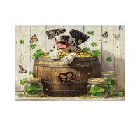 Puzzle rustique et amusant en bois imprimé chien dogue allemand pour adultes - 300 pièces - Décoration rustique et amusante pour divertissement à la maison