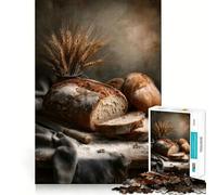 Puzzle Rustique Nature Morte de Pain pour Adolescents, 1000 pièces, stimule la mémoire, détente et Divertissement, découpe de qualité supérieure, Cadeau élégant (50x75cm)