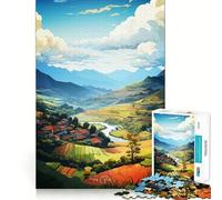 Puzzle Sa Pa Peinture à l'huile pour Adultes 1000 pièces Détente et Stimulation cérébrale Collection d'œuvres d'art aux Bords précis (38x52cm)