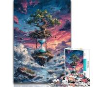 Puzzle Sablier mystérieux 1000 pièces pour Adultes et Adolescents, Jeux d'activités familiales stimulants, Jouet à Faire soi-même pour décoration Murale de la Maison (38x26cm)