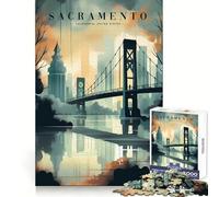 Puzzle Sacramento Urban Horizon pour Adolescents, 1000 pièces, pour stimuler la mémoire, soulager la Tension, Bords serrés, œuvre d'art (38x26cm)