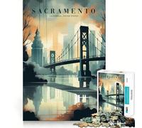 Puzzle Sacramento Urban Horizon pour Adultes, 1000 pièces, pour stimuler Le Cerveau et se détendre, Collection d'œuvres d'art aux Bords précis (38x52cm)