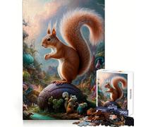 Puzzle Safari Écureuil Surréaliste 1000 Pièces pour Adolescents Jeu de Logique Solide Activité à la Maison Bords Transparents Cadeau Précieux 50x75cm