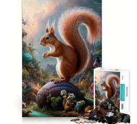 Puzzle Safari Écureuil Surréaliste pour Adolescents 1000 Pièces Jeu de Logique Passe-Temps à la Maison Découpe Précise Cadeau de Fête 38x26cm