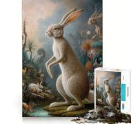 Puzzle Safari Lapin Surréaliste 1000 Pièces pour Adultes Jeu de Réflexion et d'Expertise Découpe Précise 38x52cm