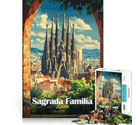 Puzzle Sagrada Familia Barcelone 1000 pièces pour Adolescents, Jeu de logique Puissant, Moment de détente, Bords Nets, Cadeau créatif (50x75cm)