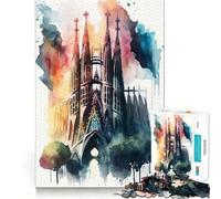 Puzzle Sagrada Familia pour Adolescents 1000 pièces, Jouet Anti-Stress Smart Reason, Cadeau d'anniversaire aux Bords tranchants (38x52cm)