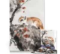 Puzzle Sakura Écureuil Sérénité 1000 pièces pour Adultes Améliore la mémoire Paisible et Amusant Bords Nets pour Les fêtes (50x75cm)