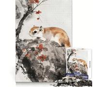 Puzzle Sakura Écureuil Sérénité 1000 Pièces pour Adultes Développement de la Mémoire, Apaisement de l'esprit, Design, Assemblage, Cadeau Créatif (38x26cm)