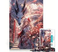 Puzzle Sakura, Fille Anime et Dragon, 1000 pièces, Difficile, pour Adultes, améliore la mémoire, détend l'esprit, Bords Nets, Cadeau élégant (38x26cm)
