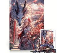 Puzzle Sakura, Fille Anime et Dragon, 1000 pièces, Difficile, pour Adultes, améliore la mémoire, détend l'esprit, Bords Nets, Cadeau élégant (38x26cm)