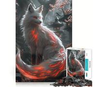 Puzzle Sakura Kitsune Renard (1000 pièces) Cadre Rigide Idéal pour Adultes Améliore la mémoire, détend l'esprit Cadeau élégant aux Bords Nets (50x75cm)