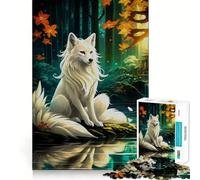 Puzzle Sakura Kitsune Renard 1000 pièces pour Adolescents, Jeu de logique Fine, Loisir Facile, Bords Nets, Cadeau de Festival (38x52cm)