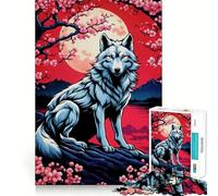 Puzzle Sakura Kitsune Renard 1000 pièces pour Adolescents Stimule la mémoire Détente en Douceur Coupe Premium Surprise d'anniversaire (50x75cm)