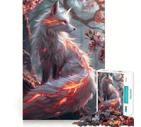 Puzzle Sakura Kitsune Renard 1000 pièces pour Adultes et Adolescents Jeu de logique Solide et Amusant, découpe de précision, Cadeau du Père Noël (50x75cm)