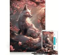 Puzzle Sakura Kitsune Renard 1000 Pièces pour Adultes Jeu de Logique Mentale Découpe Ferme Cadeau de Noël (50x75cm)