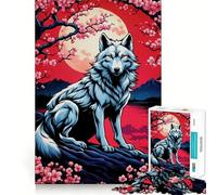 Puzzle Sakura Kitsune Renard 1000 Pièces pour Adultes Jeu de Réflexion Amusant et Paisible Pièce de Collection Art Découpée avec Soin (38x52cm)