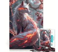Puzzle Sakura Kitsune Renard pour Adolescents 1000 pièces, Jeu de réflexion, évasion apaisante, Bords précis, Cadeau Exceptionnel (38x52cm)