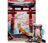 Puzzle Sakura Kitsune Renard pour Adolescents 1000 pièces Recall Upgrade Calm Relax Clear Cut Art Collection Piece (38x26cm)