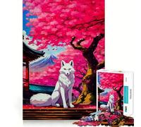 Puzzle Sakura Kitsune Renard pour Adultes, 1000 pièces, Casse-tête, Loisirs Domicile, Image Assembler, Cadeau d'anniversaire (38x26cm)