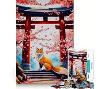 Puzzle Sakura Kitsune Renard pour Adultes, 1000 pièces, Casse-tête, Loisirs Domicile, Image Assembler, Cadeau d'anniversaire (50x75cm)