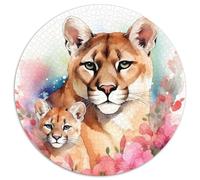 Puzzle Sakura Lynx 1000 pièces, Puzzle Rond 1000 pièces, idéal pour décorer et stimuler Le Cerveau (Taille 67,5 x 67,5 cm)