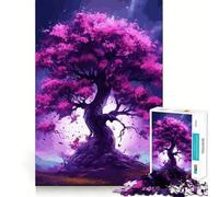 Puzzle Sakura Moon Tree 1000 pièces pour Adultes Renforce la mémoire, apaise l'esprit, qualité supérieure, Surprise chaleureuse (50x75cm)