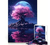 Puzzle Sakura Moon Tree (38x26cm) 1000 pièces Jeu de réflexion Qualité et qualité pour Adultes
