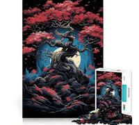 Puzzle Sakura Moon Tree (38x26cm) 1000 pièces Jeu de réflexion Qualité et qualité pour Adultes
