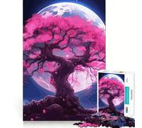 Puzzle Sakura Moon Tree (38x52cm) 1000 pièces Jeu de réflexion Qualité et qualité pour Adultes