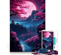 Puzzle Sakura Night Tokyo Geisha 1000 pièces pour Adultes Stimulation de la mémoire et réduction de l'anxiété Cadeau Artistique à Assembler (50x75cm)