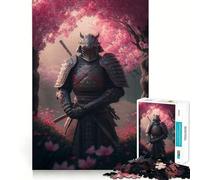 Puzzle Sakura Samouraï Guerrier 1000 Pièces pour Adolescents Jeu de Logique et de Train Loisirs et Amusant Découpe Lisse Cadeau Spécial (38x52cm)
