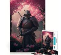 Puzzle Sakura Samouraï Guerrier 1000 Pièces pour Adultes Jeu Intellectuel Apaisant et Amusant Découpe Précise Cadeau de Noël (38x26cm)