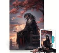 Puzzle Sakura Samouraï Japonais 1000 Pièces pour Adolescents Stimule la Mémoire Calme et Apaisant Qualité Premium (38x52cm)