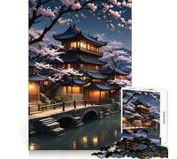 Puzzle Sakura Soirée Pluvieuse 1000 Pièces pour Adolescents Jeu de logique et de réflexion Découpe précise (38x26cm)