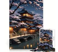 Puzzle Sakura Soirée Pluvieuse 1000 Pièces pour Adolescents Jeu de Logique et de Train Loisirs et Amusant Découpe Lisse Cadeau Spécial (38x52cm)