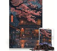 Puzzle Sakura Soirée Pluvieuse pour Adultes 1000 Pièces Détente et Aptitude Cérébrale Collection d'art aux Bords Précis (50x75cm)