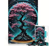 Puzzle Sakura sous néon de 1000 pièces pour Adolescents, Jeu de Puzzle Stimulant la réflexion, Jeu de Groupe, Art Assembler, Cadeau Classique (50x75cm)