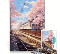 Puzzle Sakura Station 1000 pièces pour Adultes Renforce la mémoire, apaise l'esprit, qualité supérieure, Surprise chaleureuse (38x52cm)