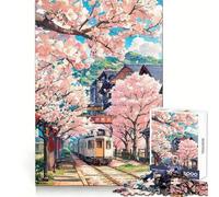Puzzle Sakura Station Hard pour Adultes, 1000 pièces, 50x75cm, idéal pour Un Moment de détente et de Calme Découpe Lisse et agréable Un Cadeau Classique