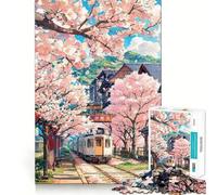 Puzzle Sakura Station Hard pour Adultes, 1000 pièces, 50x75cm, idéal pour Un Moment de détente et de Calme Découpe Lisse et agréable Un Cadeau Classique