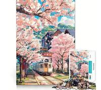 Puzzle Sakura Station pour Adolescents, 1000 pièces, Jouet Anti-Stress, Bords tranchants, Cadeau d'anniversaire (38x26cm)