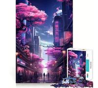 Puzzle Sakura Street 1000 pièces pour Adolescents, Jeu de logique Pure, détente, découpe Nette, Belle œuvre d'art (50x75cm)