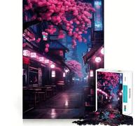 Puzzle Sakura Street 1000 pièces pour Adolescents, Jeu de logique Pure, Doux et Relaxant, découpe Nette, pièce d'art (38x26cm)