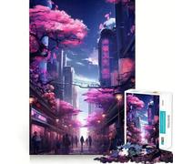 Puzzle Sakura Street 1000 pièces pour Adultes Développement de la mémoire, Loisirs Doux, Design, Collection d'art à Assembler (38x52cm)