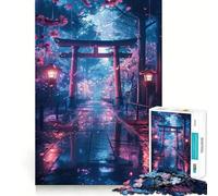 Puzzle Sakura Torii Gate 1000 pièces pour Adultes Renforce la mémoire, apaise l'esprit, qualité supérieure, Surprise chaleureuse (38x52cm)