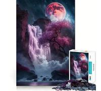 Puzzle Sakura Waterfall 1000 pièces pour Adultes Stimule la mémoire Jeu de société Bords Nets Cadeau élégant (50x75cm)