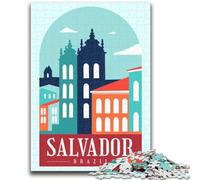 Puzzle Salvador de Bahia 1000 pièces pour Adolescents, Jouet éducatif Anti-Stress, idéal comme Cadeau pour Toute la Famille (1000 pièces, 26x38cm)