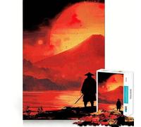 Puzzle samouraï au Coucher du Soleil Japonais pour Adultes, 1000 pièces, Jeu de réflexion, Anti-anxiété, Objet de Collection aux découpes soignées (38x26cm)
